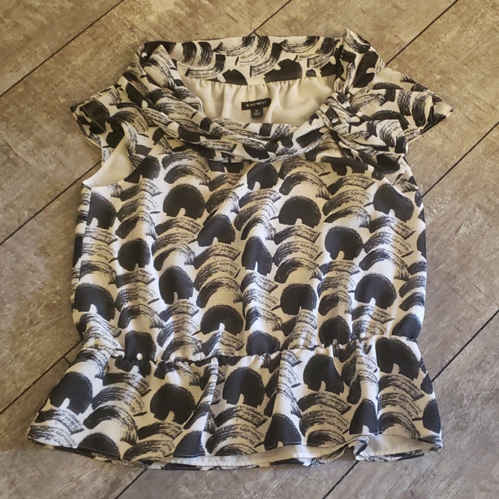 Nine West-black & white blouse